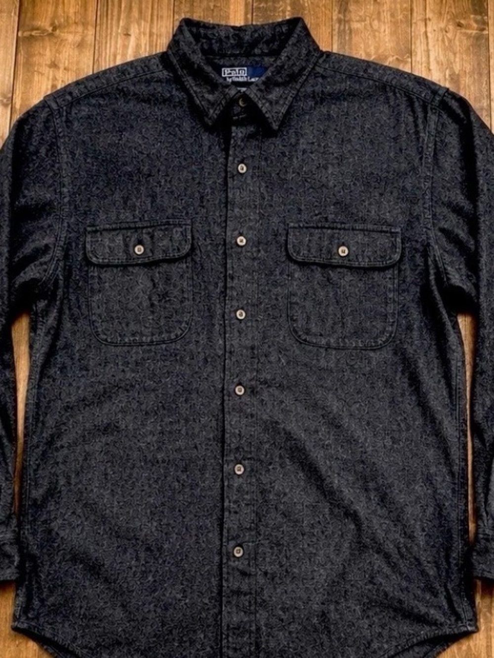 Polo by Ralph Lauren Black Denim-Look Button-Down Shirt